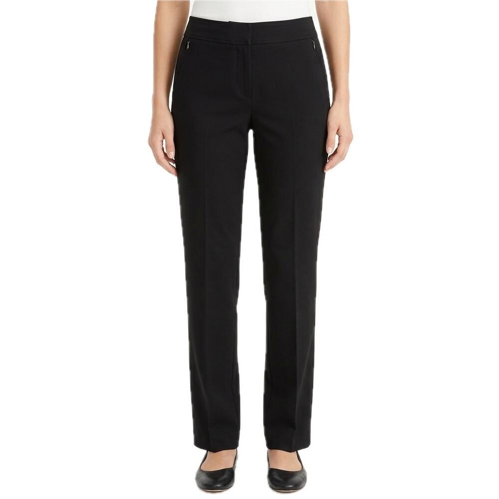 Ann Taylor Black Straight Leg Career Business Dress Trousers Pants size 2
